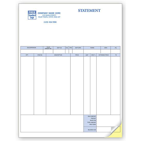 Multi-purpose Statement Form, Laser and Inkjet Compatible, Personalized