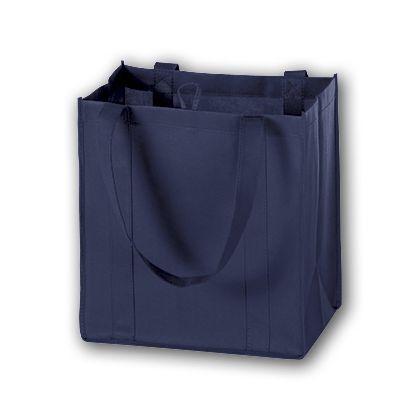 Unprinted Non-Woven Market Tote Bags, Navy, Small