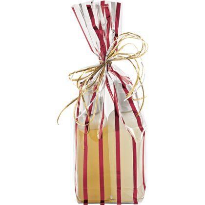 Striped Flat-Bottom Bags, Red Stripes, Medium | DesignsnPrint