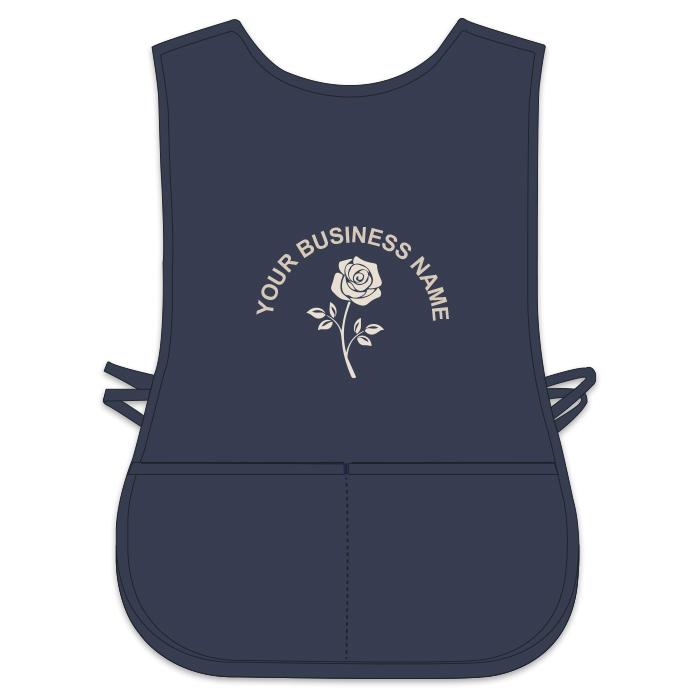Custom Printed Cobbler Apron With Pockets, Navy Blue