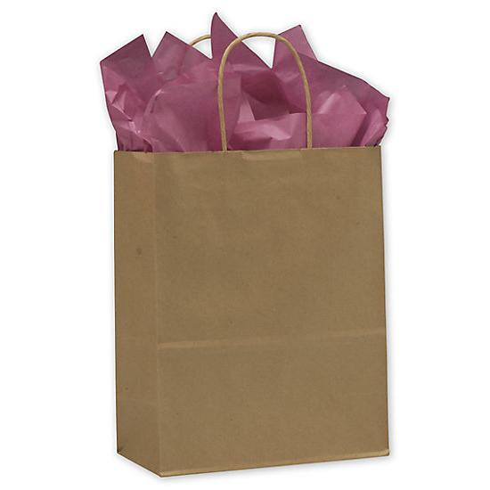 Kraft Paper Shopping Bag With Handles & Square Bottom, 10 X 5 X 13", Retail Bags