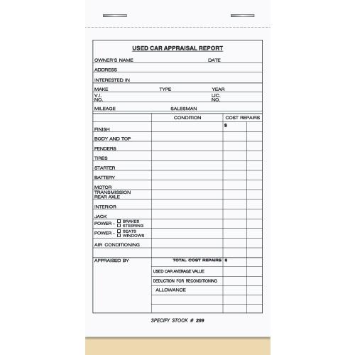 Used Vehicle Appraisal Book 299