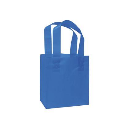 Color-Frosted, High-Density Shoppers Bags, Blue, Small | DesignsnPrint