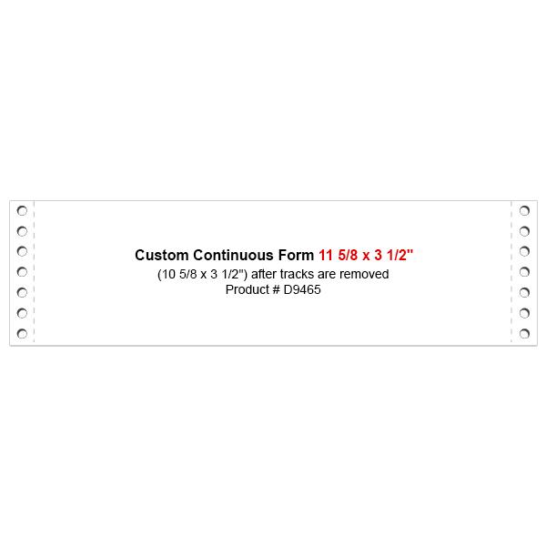 Custom Continuous Form 11 5/8" X 3 1/2"
