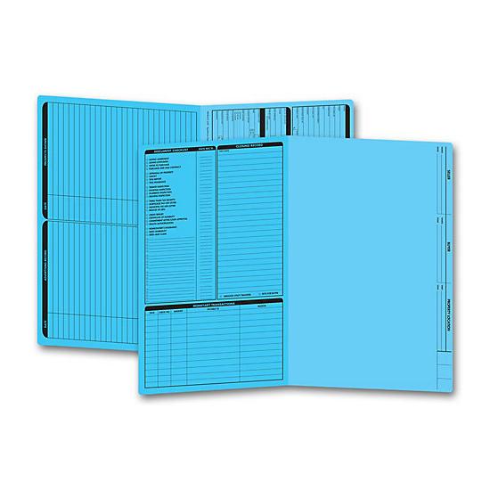 Real Estate Listing Folder, Pre-Printed, Left Panel List, Legal Size, Closing Checklist, Blue, 14 3/4 x 9 3/4"
