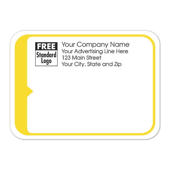 Shipping Address Labe - White, Yellow Border