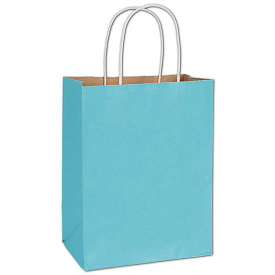 Arctic Blue Radiant Shopping Paper Bag, 8 1/4 X 4 3/4 X 10 1/2", Retail Bags