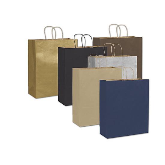 Color-on-kraft Paper Shopping Bag, 16 X 6 X 19", Large Retail Bags