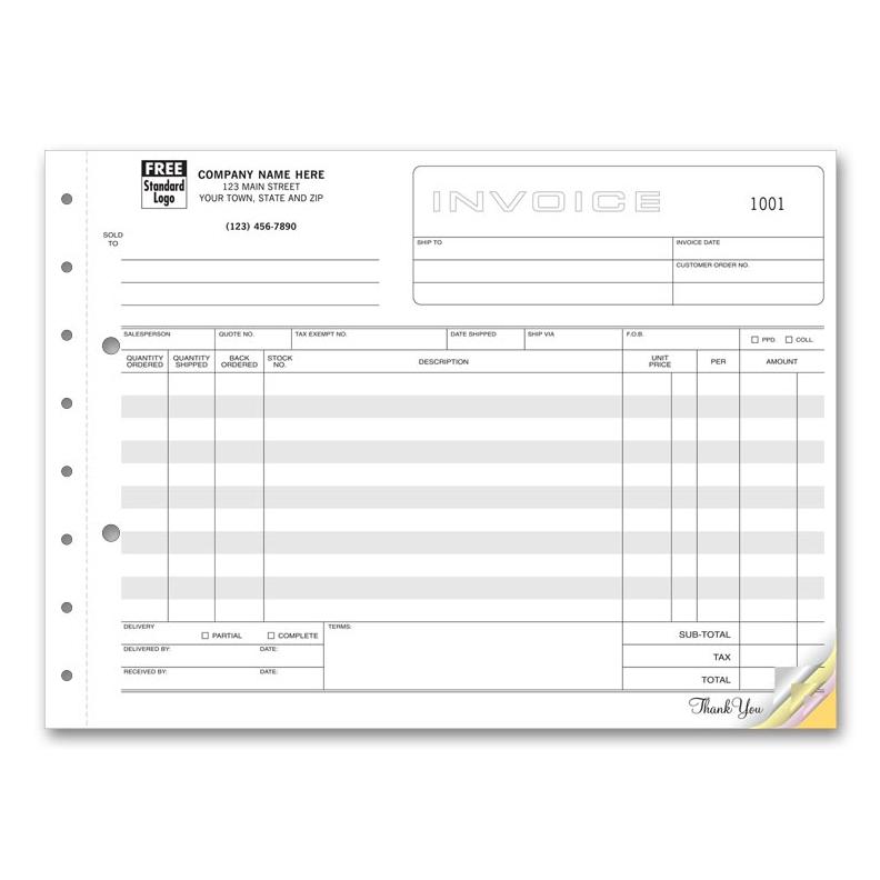 Invoice Form Large Horizontal