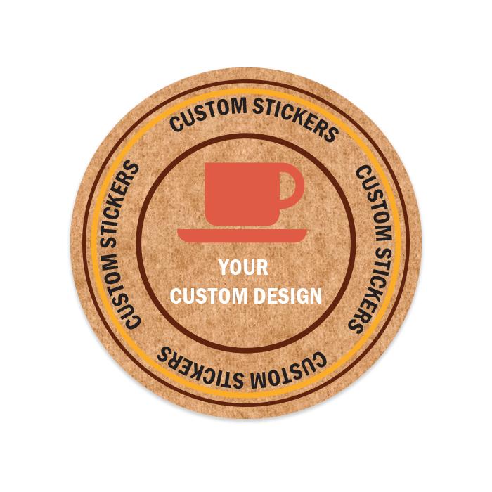 Custom Round Brown Kraft Stickers