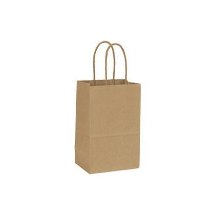 Mini Cub Shoppers Bag, Recycled Kraft, 5 1/4 x 3 1/2 x 8 1/4"