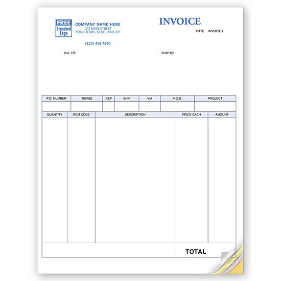 Product Sales Invoice, Laser - Custom Printed Computer form