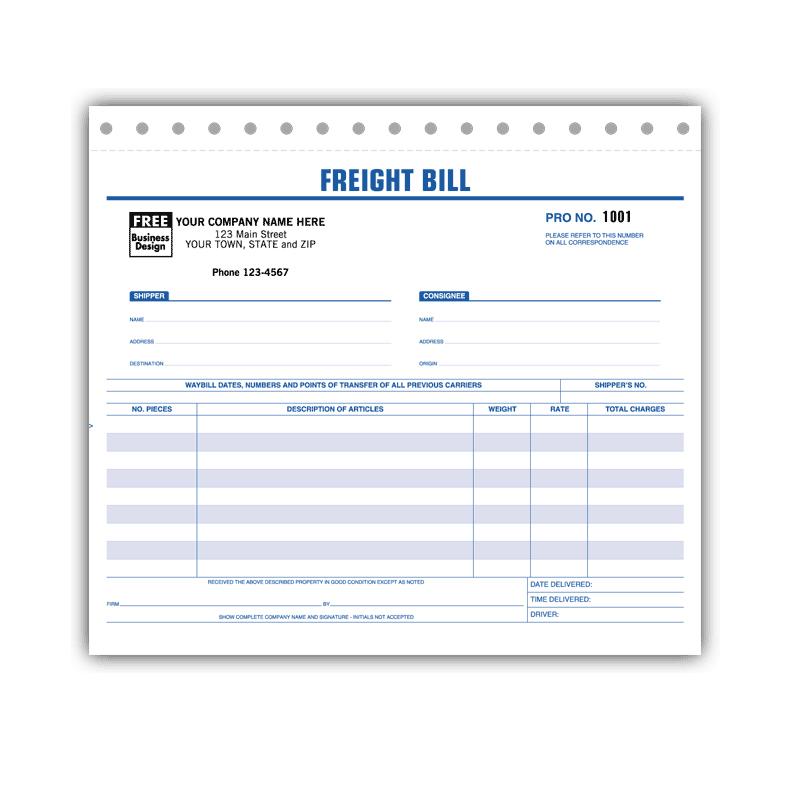 Custom Freight Bill of Lading, Personalized