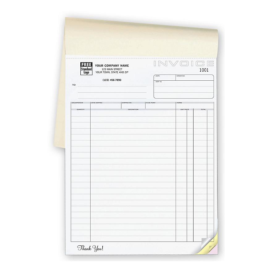 Carbonless Shipping Invoice Book, Personalized, 8 1/2 x 11"