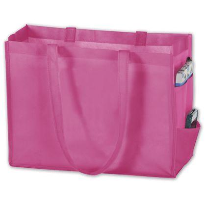 Unprinted Non-Woven Tote Bags, Pink, Small, 28"