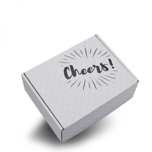 Pre-printed Mailer Box With Cheers Text, 9.5 X 7.75 X 3.75â€³, Ships In 24 Hours