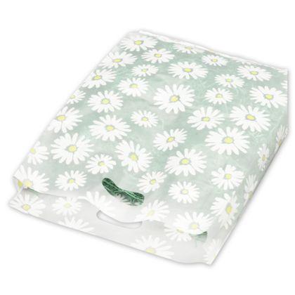 Frosted Patterned Merchandise Bags, Daisy, 14 x 3 x 21"