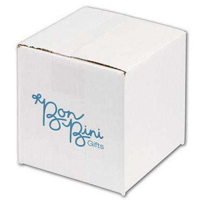 Custom-Printed Corrugated Boxes, 1 Side, White, Small, 4 Bundles