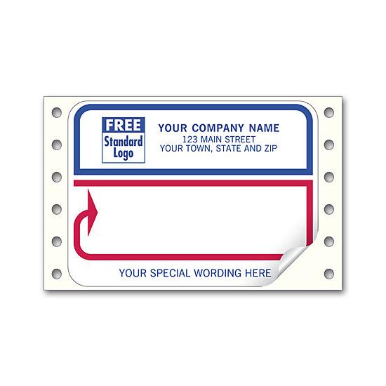 Mailing Labels, Continuous, White With Blue-red Borders