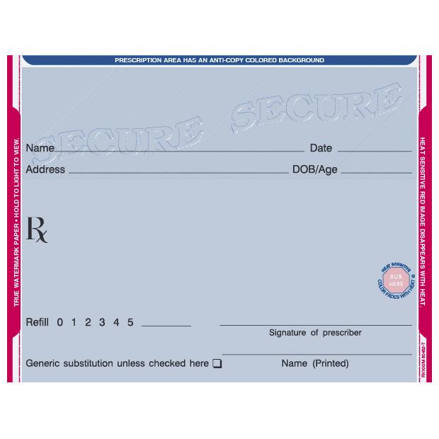 Secure Prescription Pad, 1 part