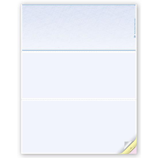 Blank Laser Check Paper, Top Format, Security Features