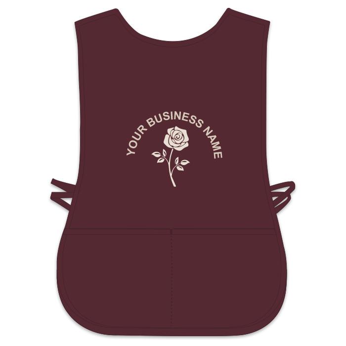 Custom Printed Cobbler Apron with Pockets, Maroon