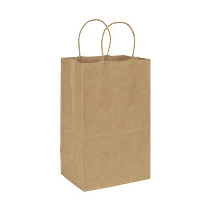 Brown Kraft Paper Bag with Handles, Custom, Recycled, Tall, 8 3/4 x 6 x 14"