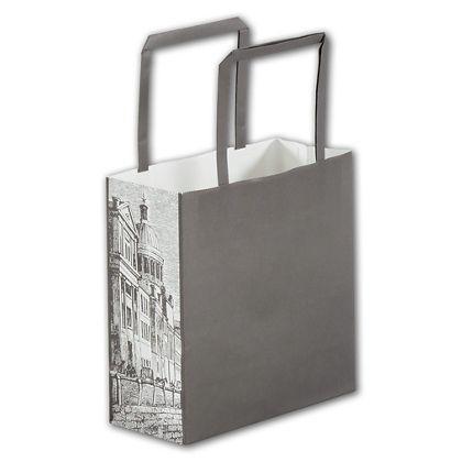 Square Shoppers Bag, Gray, 7 X 3 X 7"
