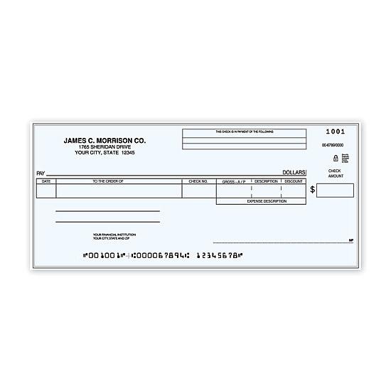 Accounts Payable One Write Check, Personalized Printing, Secure, Duplicate