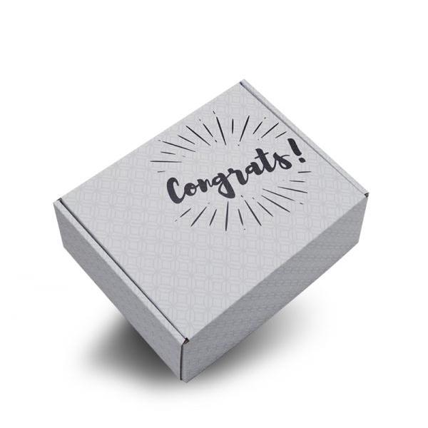 Pre-Printed Mailer Box with Congrats Text, 9.5 x 7.75 x 3.75â€³, Ships in 24 hours