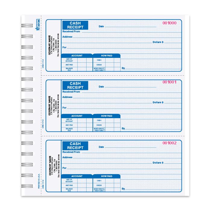 Personalized Rent Receipt Book, 3 Per Page