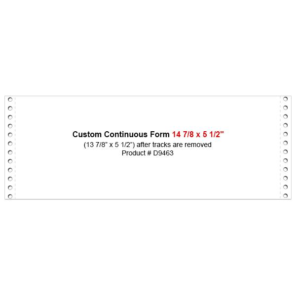 Custom Continuous Form 14 7/8 X 5 1/2"