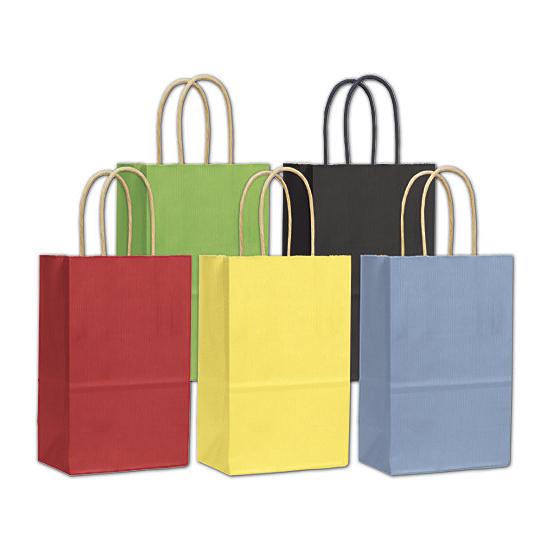 Colored Shopping Paper Bag, 5 1/4 X 3 1/2 X 8 1/4", Small Retail Bags