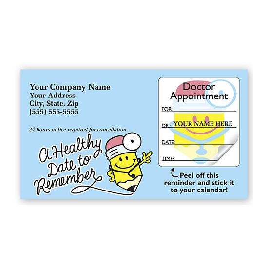 Medical Appointment Card With Sticker