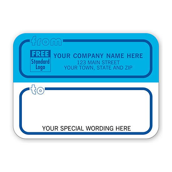 Personalized Return Address Shipping Label, Blue & White - Blue Borders, 3 7/8 x 2 7/8"