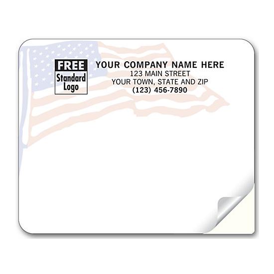 Address Shipping Label - American Flag Background