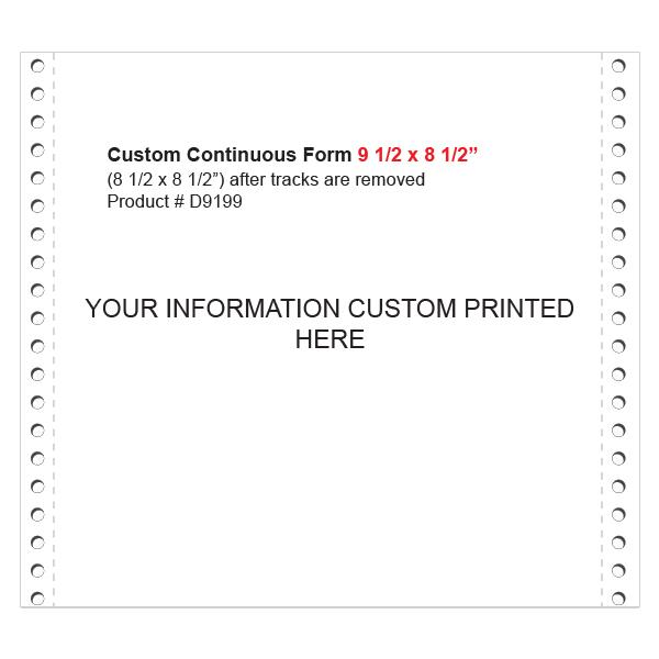 Custom Continuous Form 9 1/2 X 8 1/2