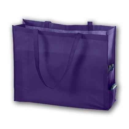 Unprinted Non-Woven Tote Bags, Purple, Medium, 28"
