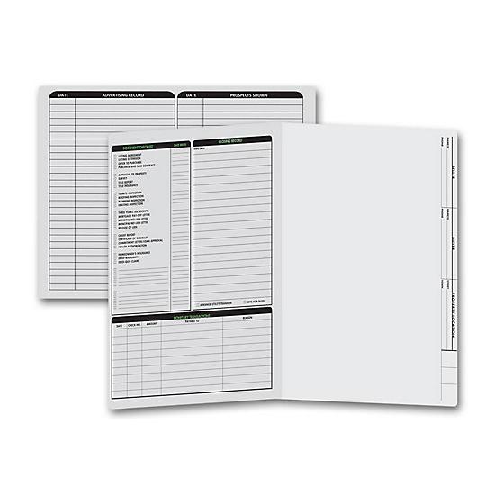 Real Estate Folder, Pre-Printed, Left Panel List, Letter Size, Closing Checklist, Gray, 11 3/4 x 9 5/8"