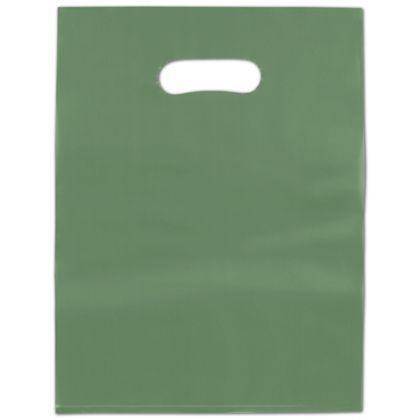 Frosted Colored Merchandise Bag, Hunter, 9 x 12"