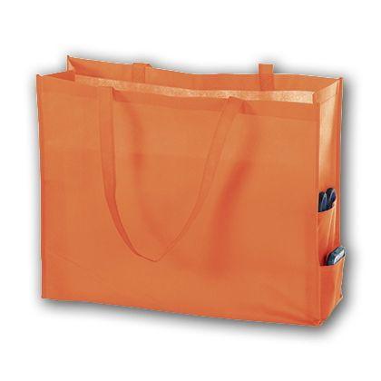 Unprinted Non-Woven Tote Bags, Orange, Medium, 28"