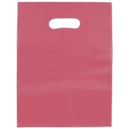 Frosted Colored Merchandise Bag, Red, 12 x 15"