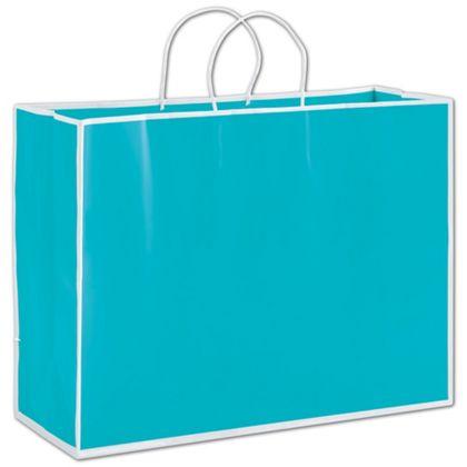 Custom Luxury Shopping Bags, Beach Blue, Large