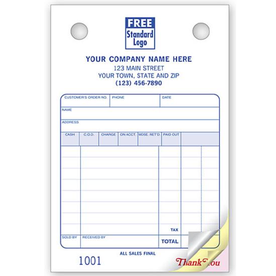 Small 4 x 6 Sales Invoice Register Form with Special Wording