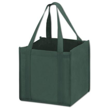 Unprinted Cube Non-Woven Tote Bags, Green