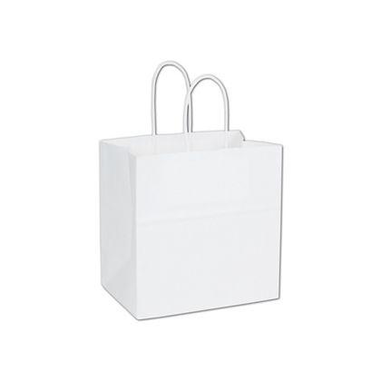 Emerald Shoppers Bag, White, 10 X 5 X 10 1/2"
