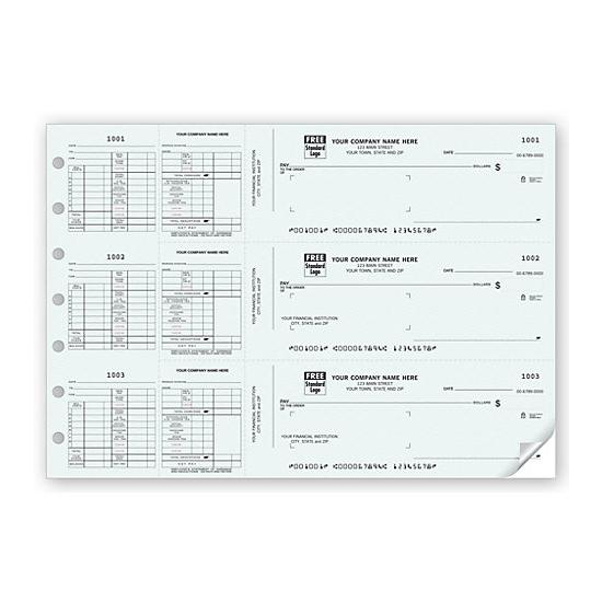 Manual Business Payroll Check, Works with Window Envelope