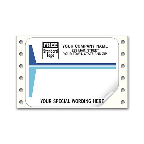 Shipping Labels, Continuous, White With Blue Stripes