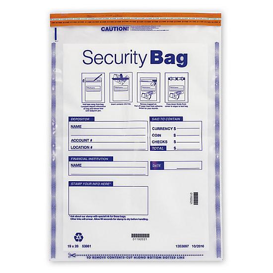 19 X 28" Currency Shipping Deposit Bag, Clear