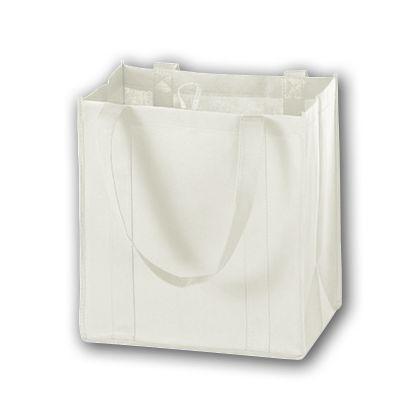 Unprinted Non-Woven Market Tote Bags, White, Small
